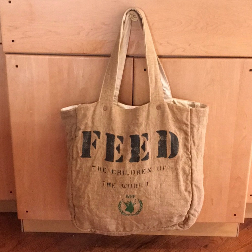 FEED Burlap/Canvas Bag Reversible by WFP - Picture 3 of 12